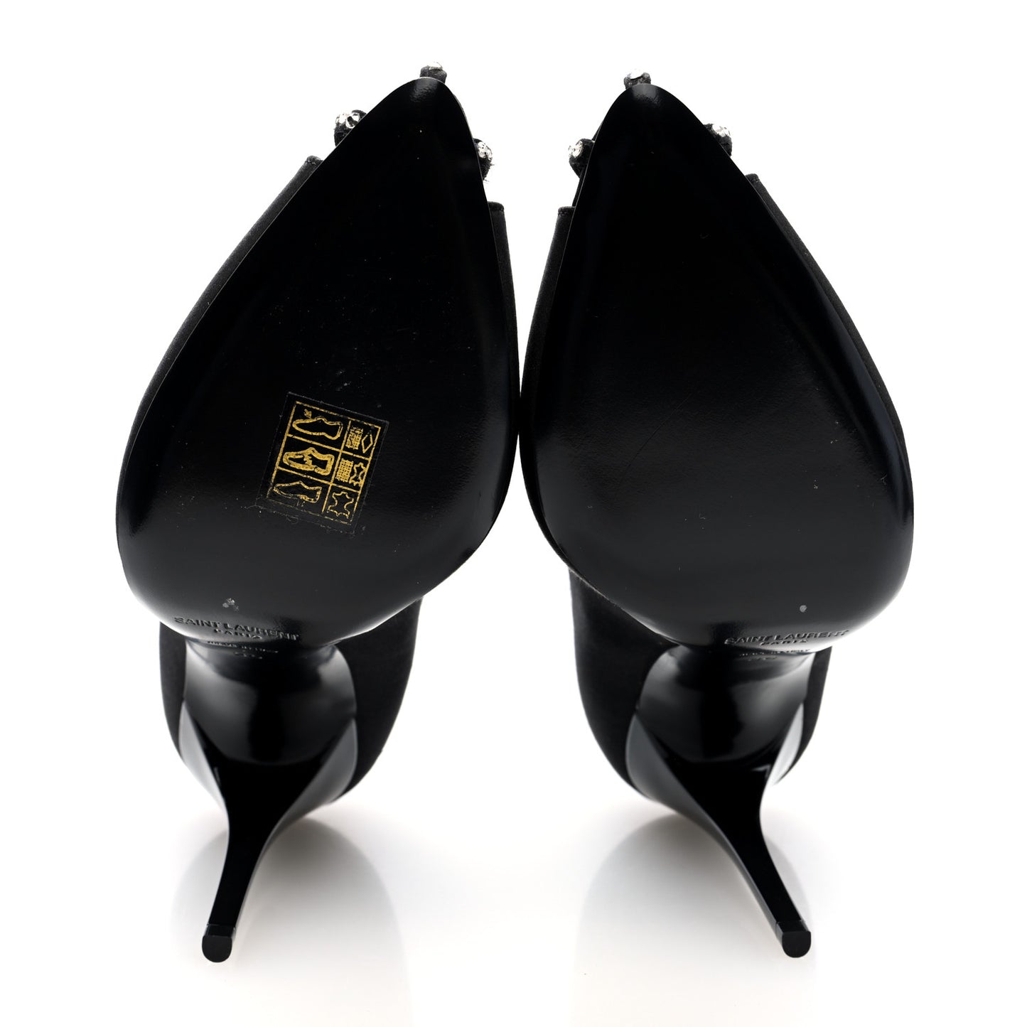 Satin Crystal Martinique 110 Pump 36 Black