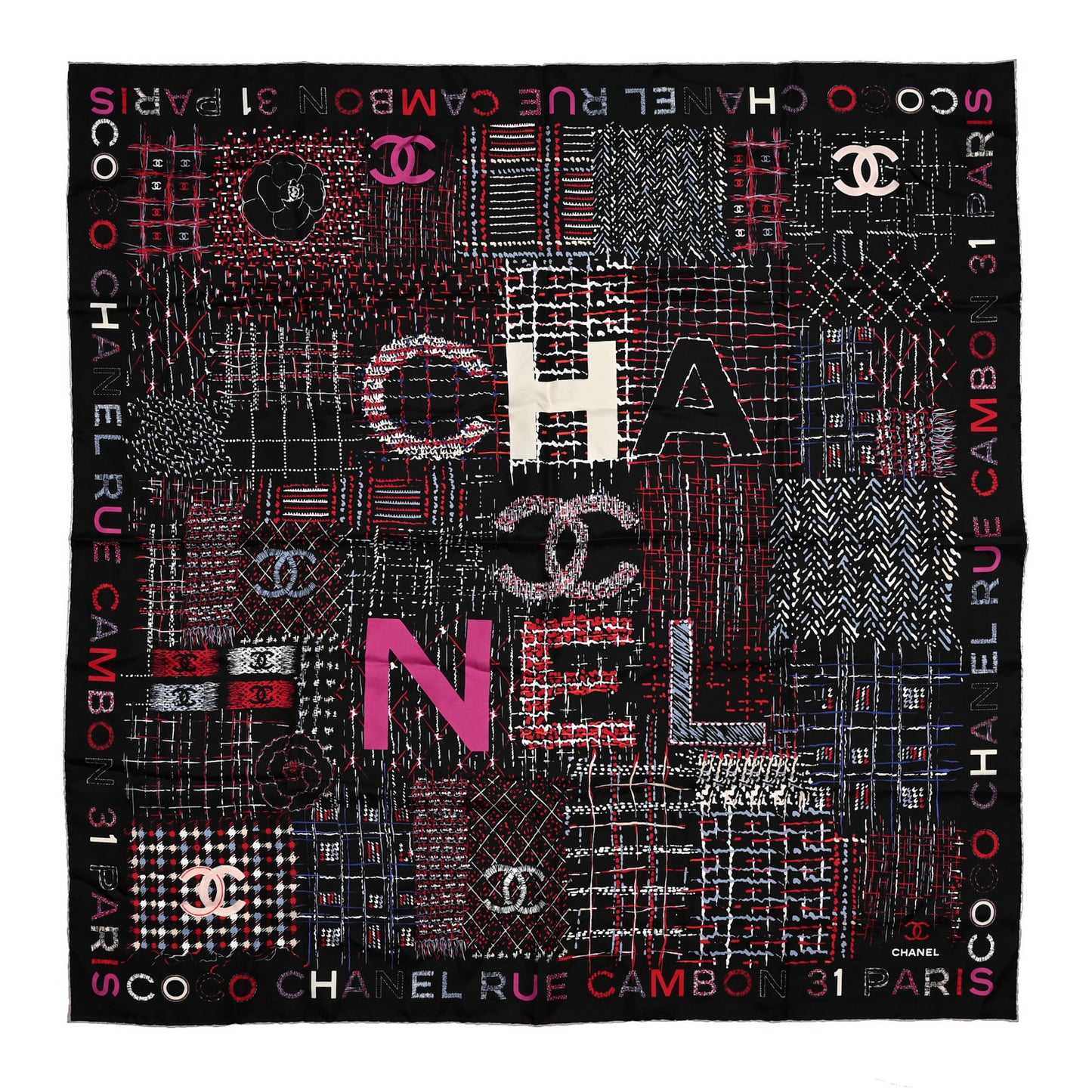 Silk CC Logo Square Scarf Multicolor