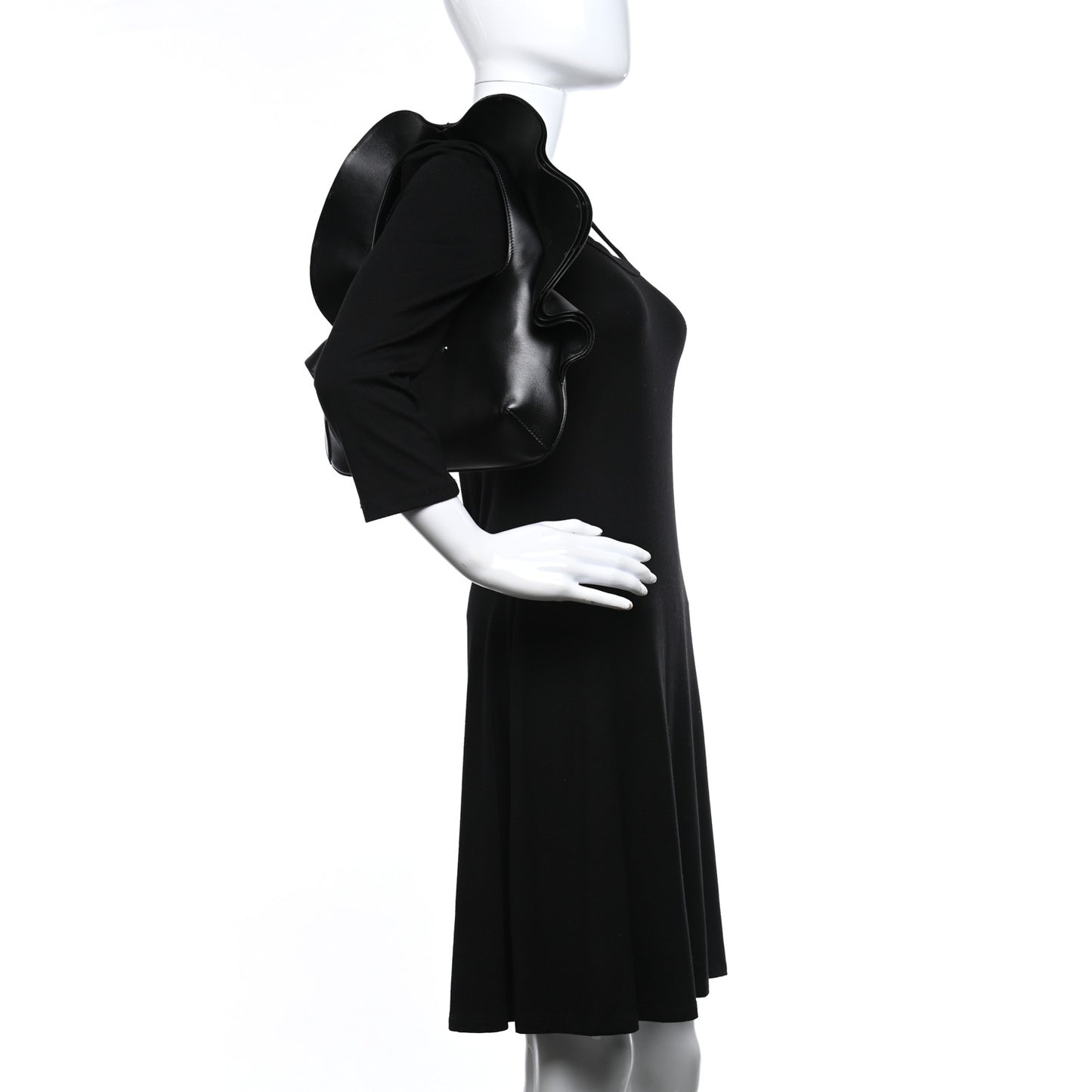 Nappa Atelier 04 Rouches Edition Small Ruffle Hobo Black