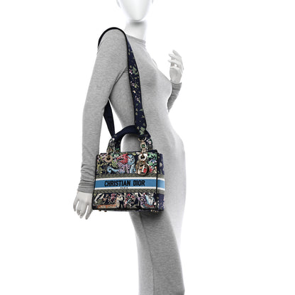Christian Dior Canvas D-Constellation Embroidered Medium Lady D-Lite Bleu Multicolor 2 of 12
