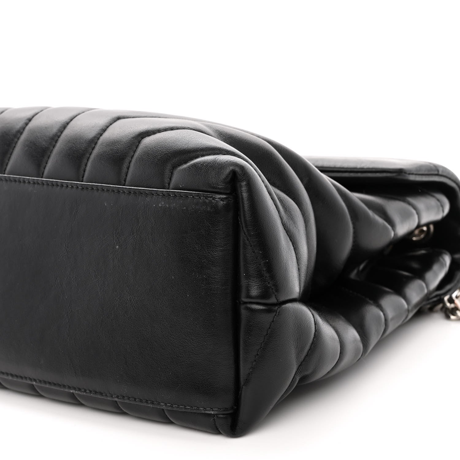 Saint Laurent Calfskin Y Quilted Monogram Medium Loulou Chain Satchel Black 10 of 13