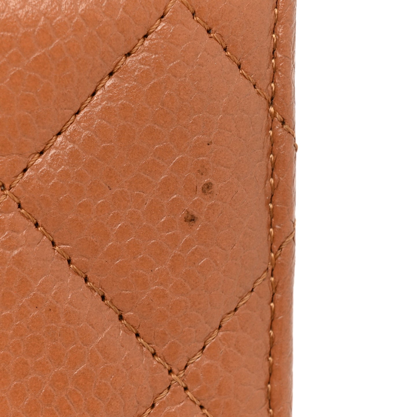 Caviar Quilted Wallet On Chain WOC Light Brown