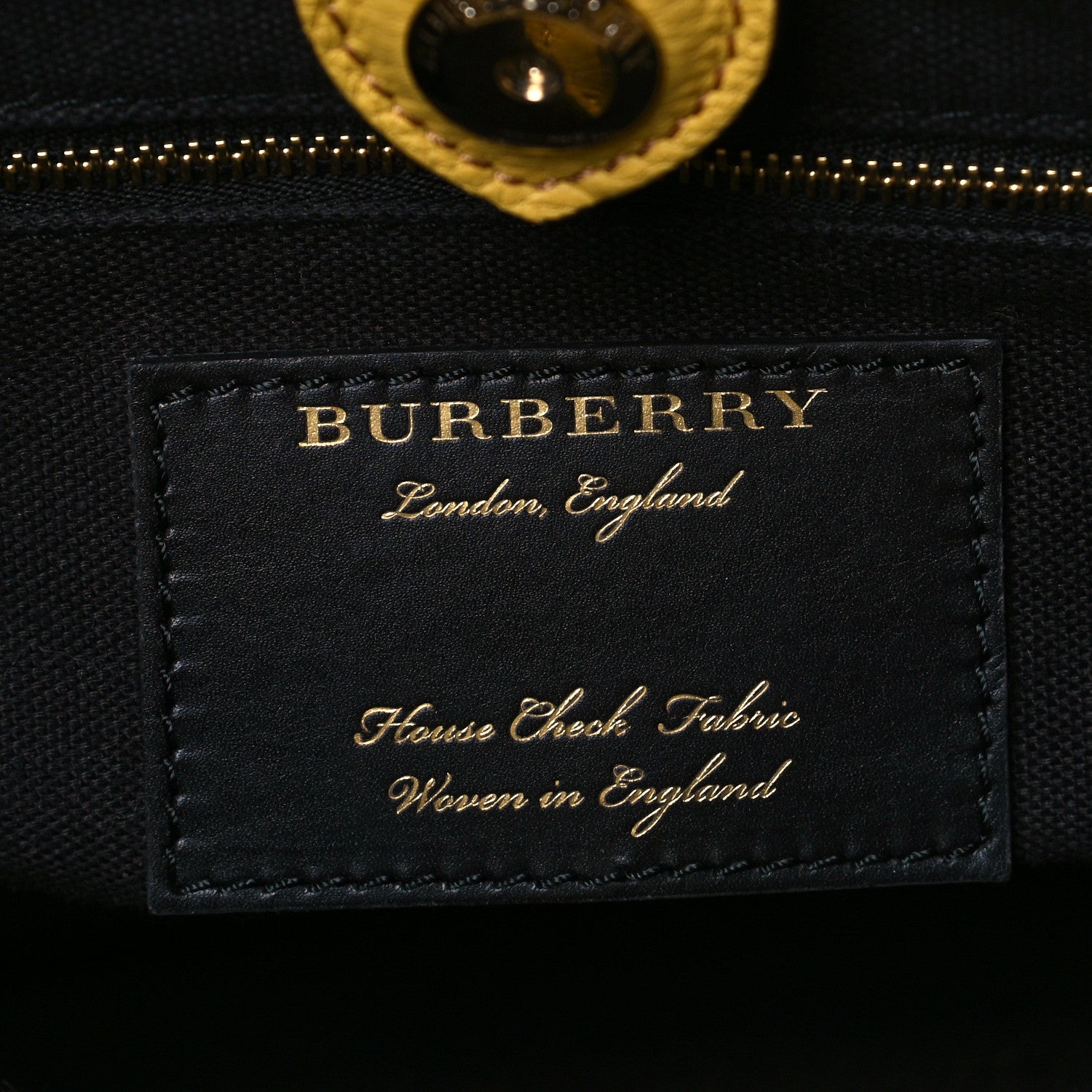 Burberry Grainy Calfskin House Check Medium Banner Tote Yellow 5 of 6