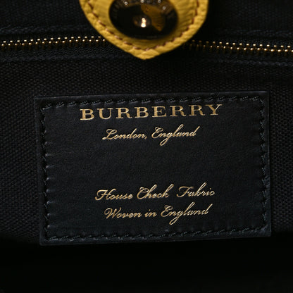 Burberry Grainy Calfskin House Check Medium Banner Tote Yellow 5 of 6