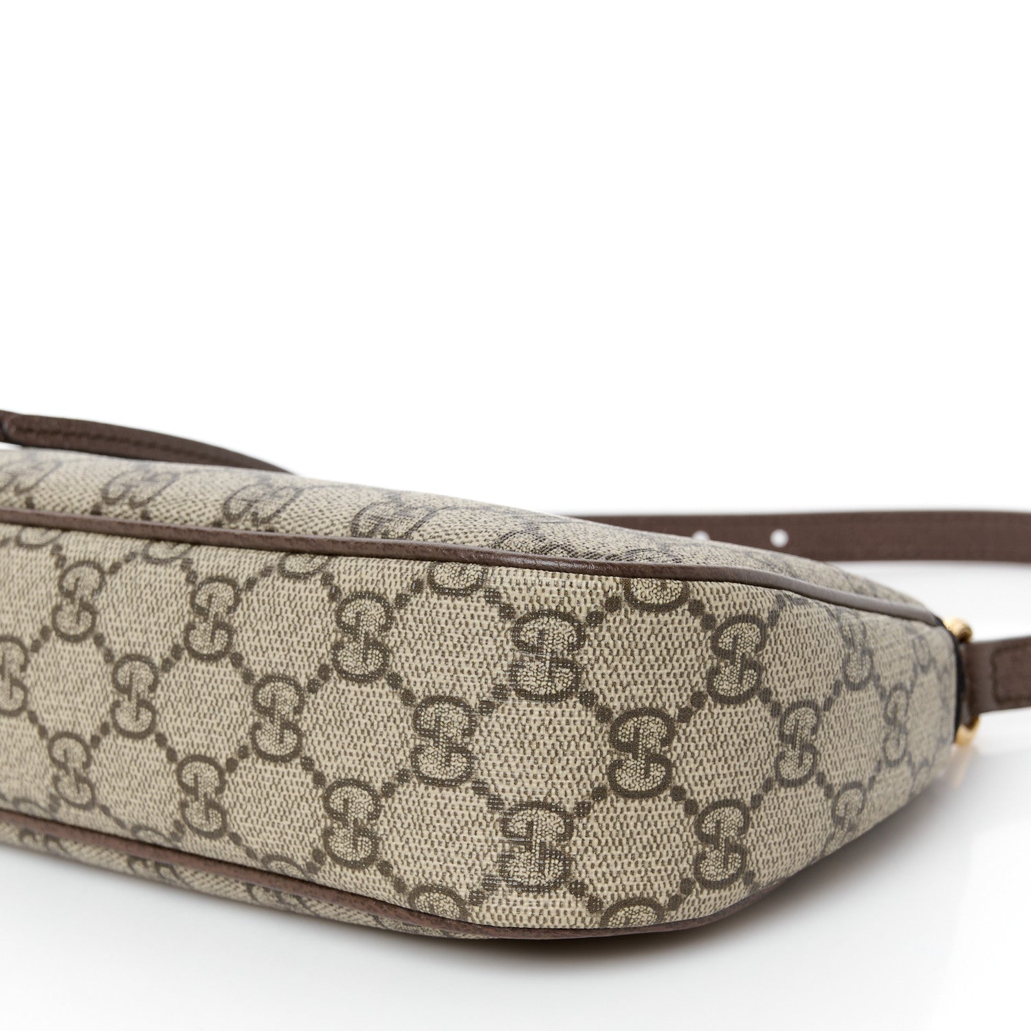 Gucci GG Supreme Monogram Textured Dollar Calfskin Small Ophidia Hobo Beige Ebony New Acero 11 of 12
