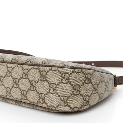 Gucci GG Supreme Monogram Textured Dollar Calfskin Small Ophidia Hobo Beige Ebony New Acero 11 of 12