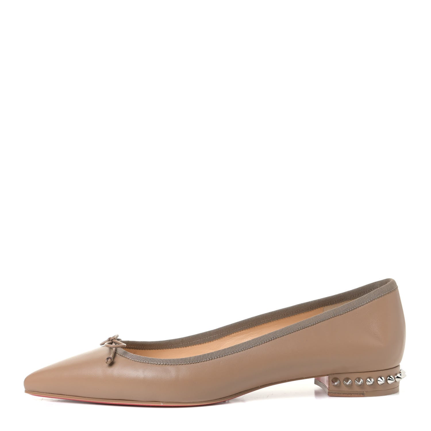 Christian Louboutin Nappa Spiked Hall Flats 41 Nude 1 of 4