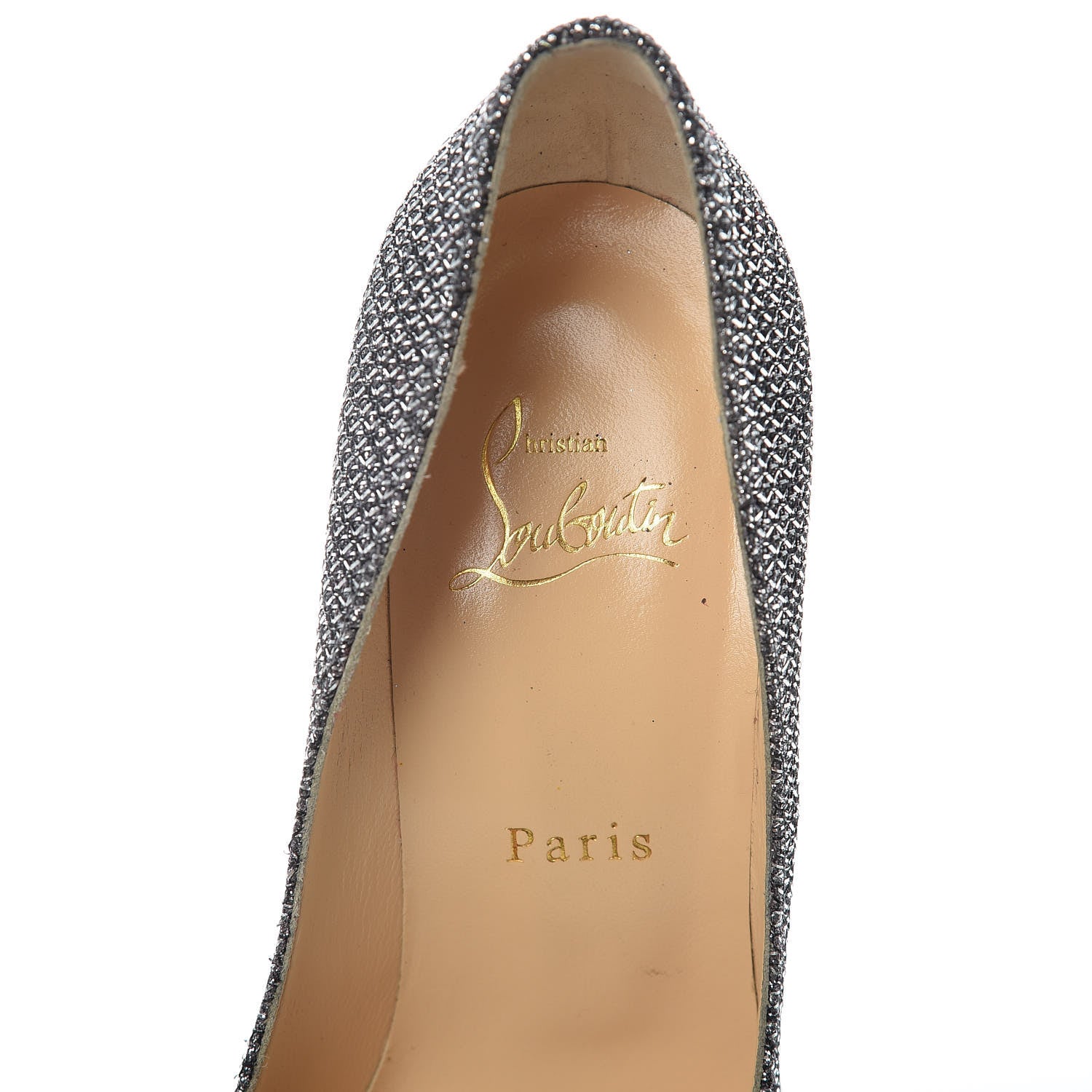 Christian Louboutin Glitter Diams Pigalle Follies 100 Pumps 36.5 Antic Silver 8 of 12
