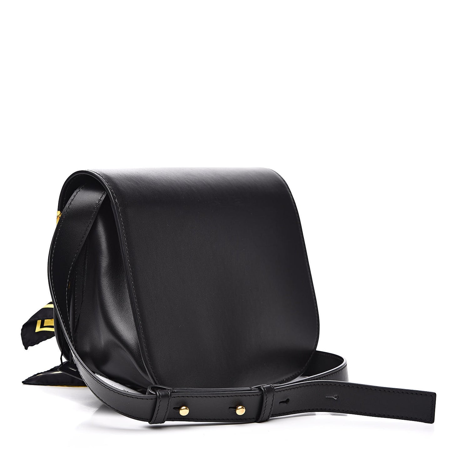 Borsa Vitello Barocco Scarf Sash Shoulder Bag Black Multicolor