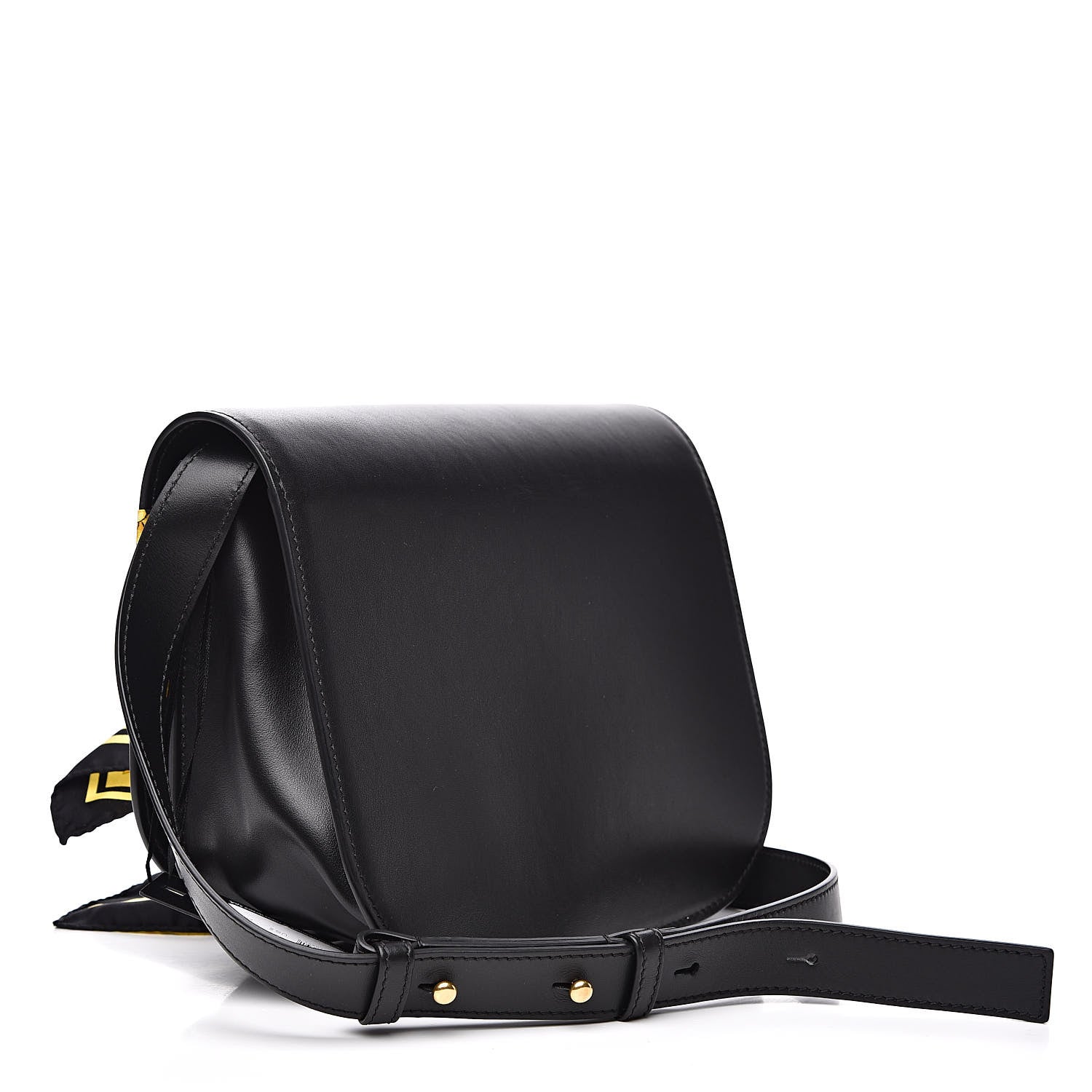 Versace Borsa Vitello Barocco Scarf Sash Shoulder Bag Black Multicolor 3 of 11
