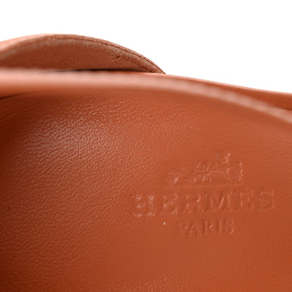 Hermes Calfskin Legend Wedge Sandals 36 Rouge Blush 8 of 10