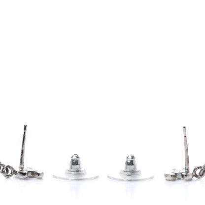 Chanel Crystal Pearl CC Drop Earrings Silver 3 of 4