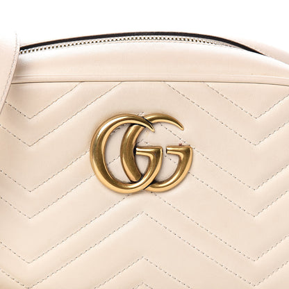 Gucci Calfskin Matelasse Small GG Marmont Chain Shoulder Bag White 14 of 15