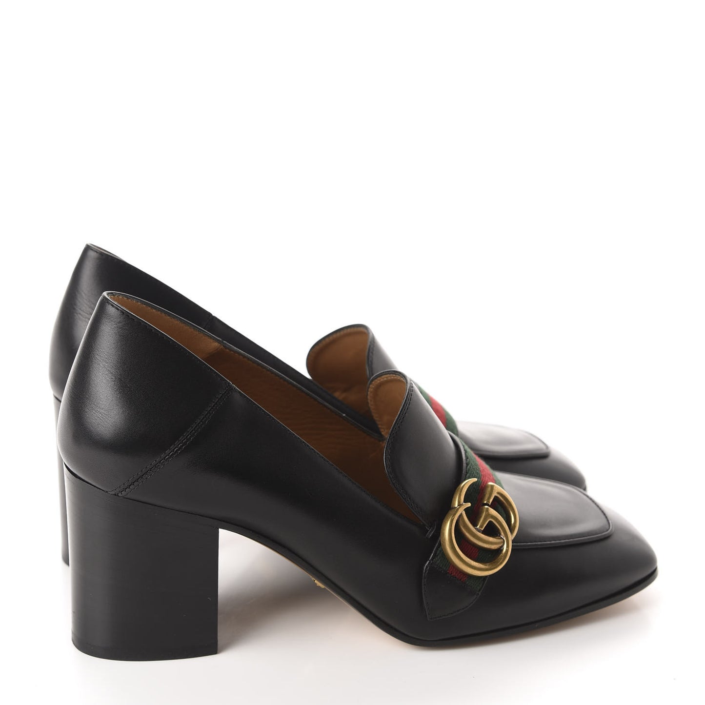Calfskin Web Peyton Loafer Pumps 39.5 Black