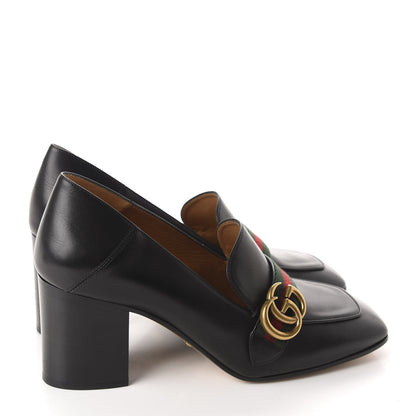 Gucci Calfskin Web Peyton Loafer Pumps 39.5 Black 4 of 10