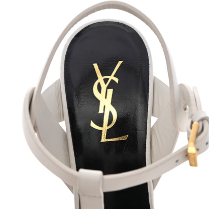 Saint Laurent Calfskin Tribute 75 Platform Sandals 39 White 7 of 10