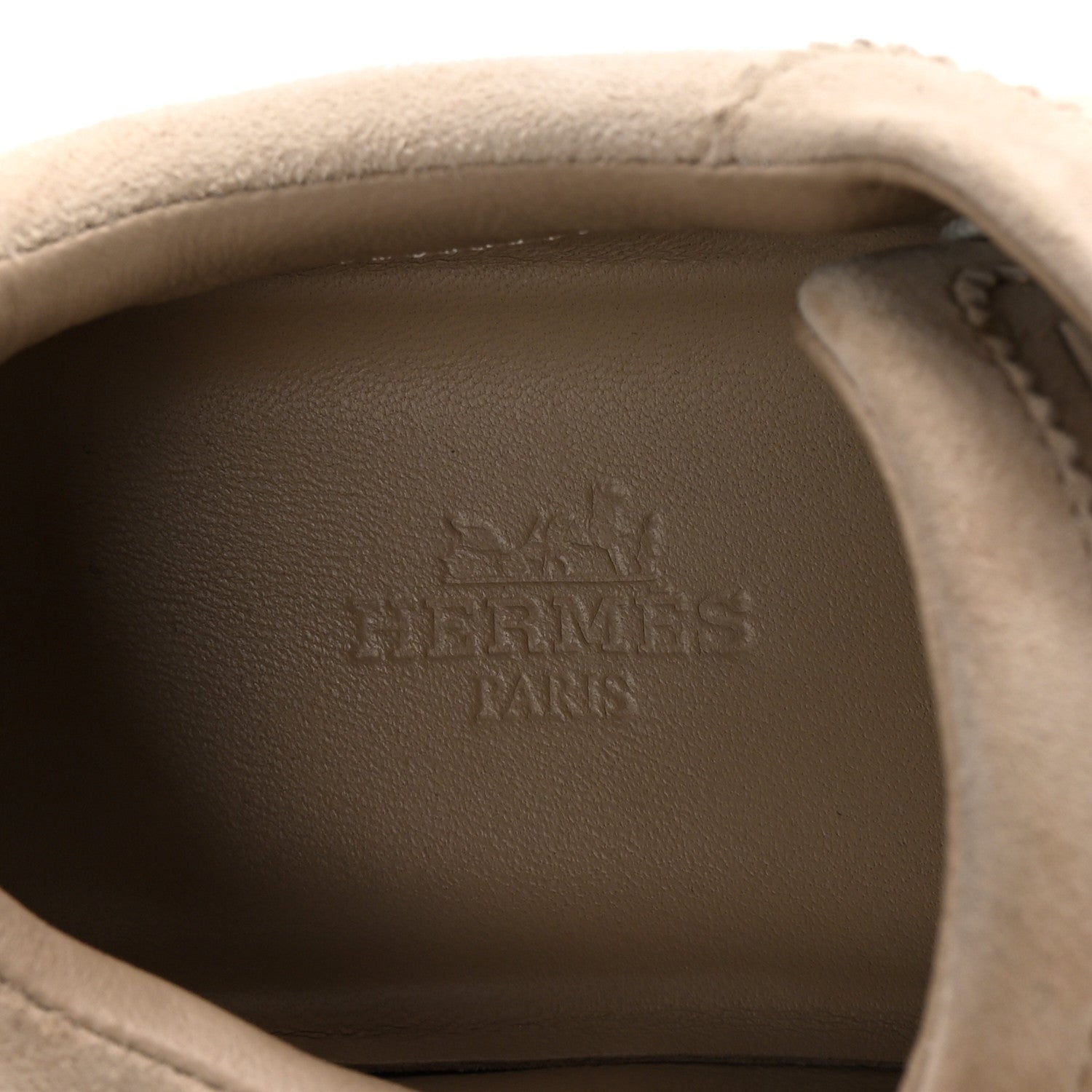 Hermes Suede Goatskin Bouncing Sneakers 35 White Gomme 8 of 9