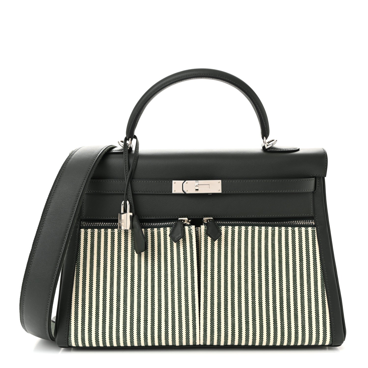 Hermes Swift Toile Riga Lakis Kelly 35 Vert Anglais 1 of 11