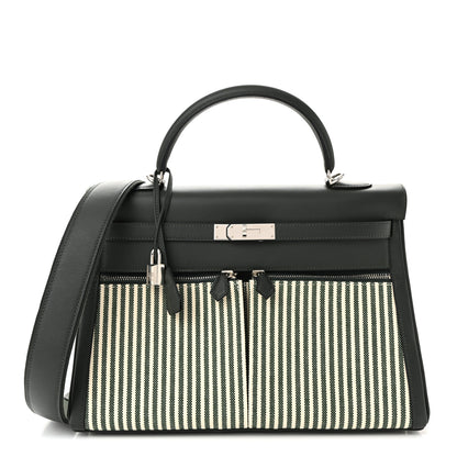 Hermes Swift Toile Riga Lakis Kelly 35 Vert Anglais 1 of 11