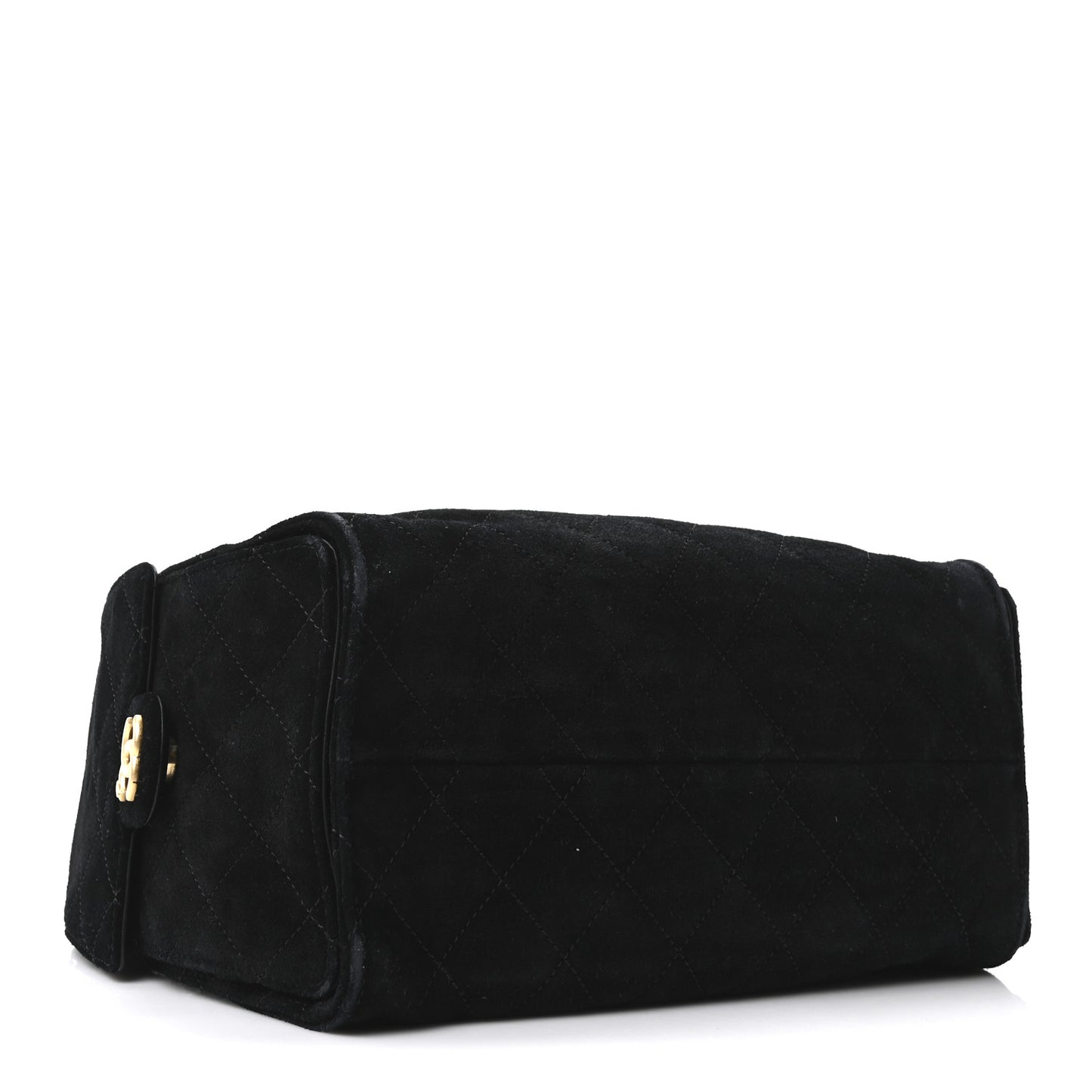 Suede Quilted Small Chanel 25 Handbag Black