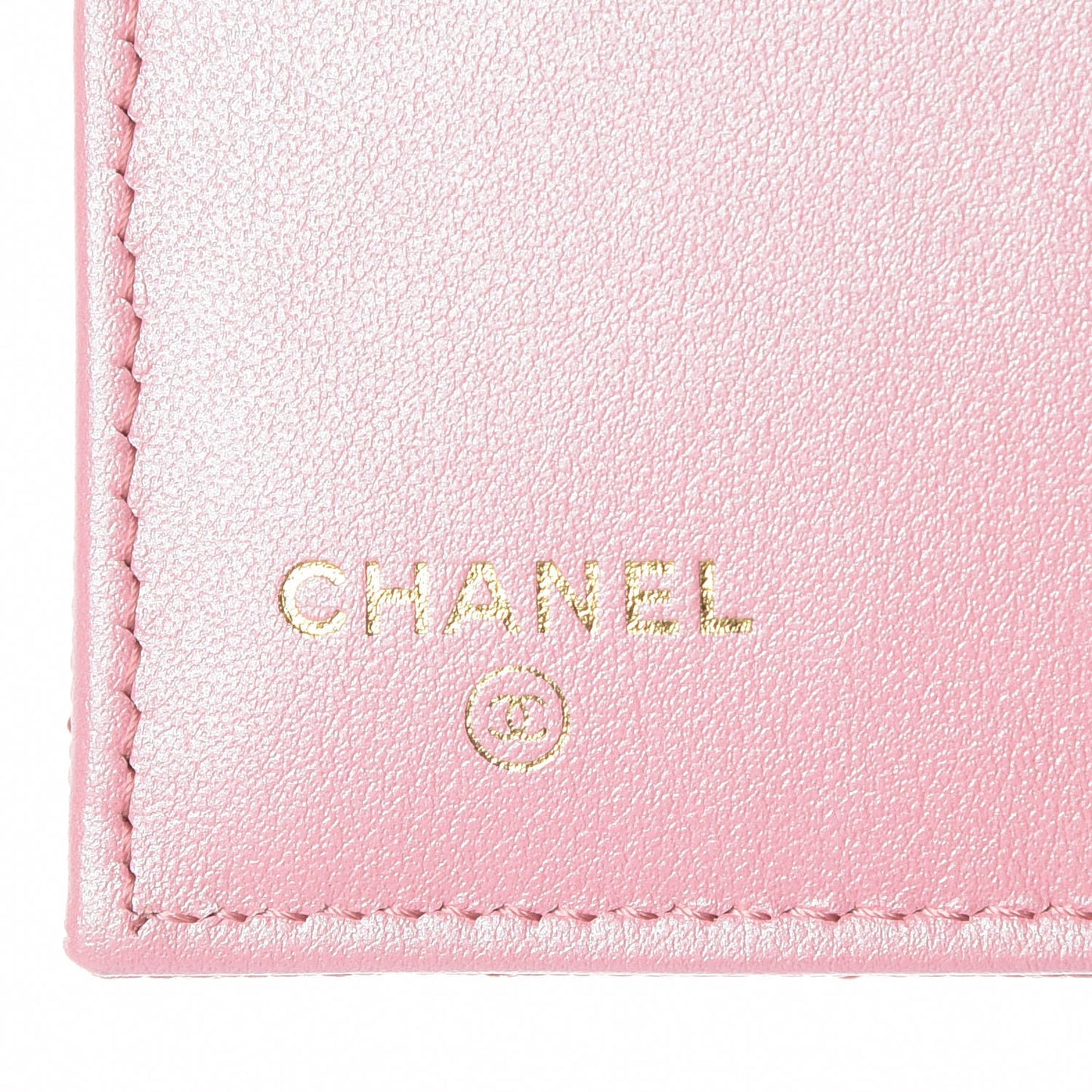 Iridescent Caviar Quilted Small Flap Wallet Rose Pink