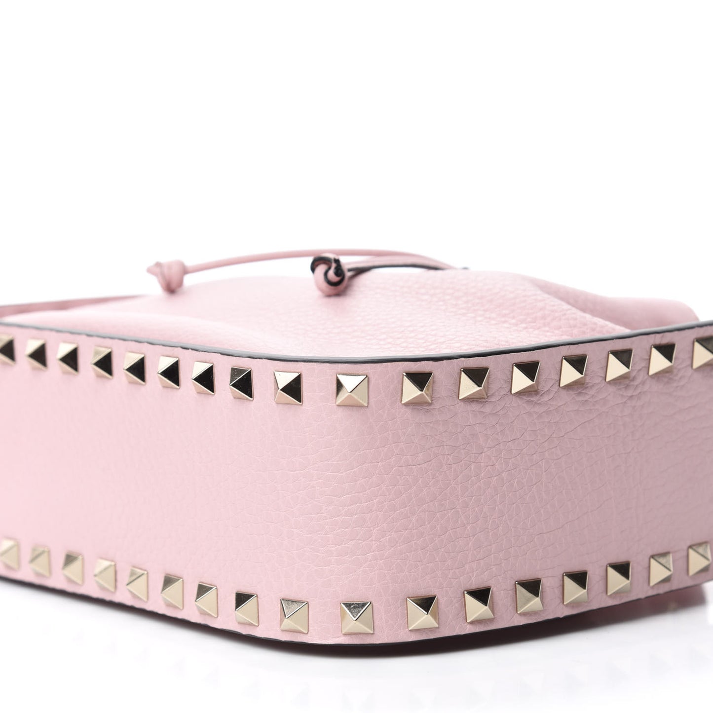 Alce Printed Calfskin Rockstud Bucket Bag Pink