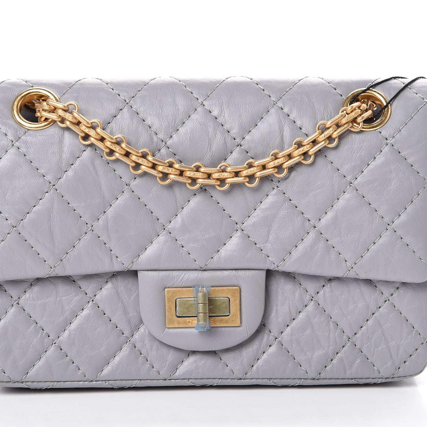 Aged Calfskin Quilted 2.55 Reissue Mini Flap Grey
