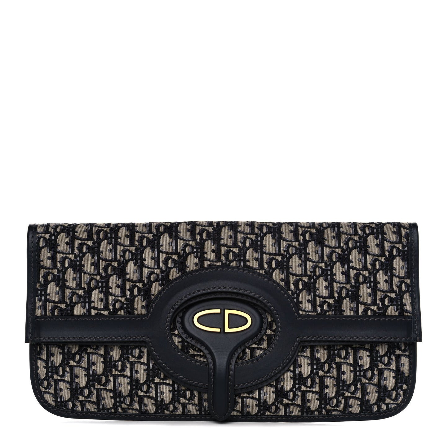 Oblique Fold Over Clutch Blue