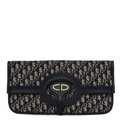 Christian Dior Oblique Fold Over Clutch Blue 1 of 14
