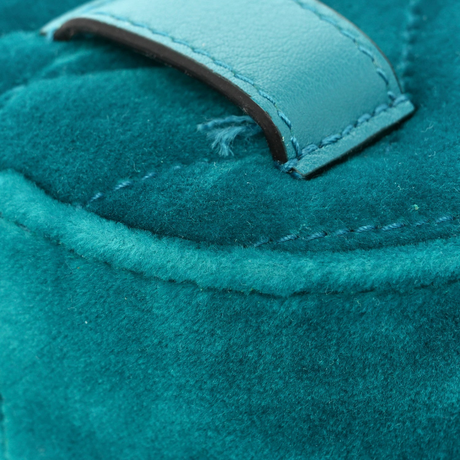 Gucci Velvet Matelasse GG Marmont Belt Bag 95 38 Pavone Cyan 10 of 13