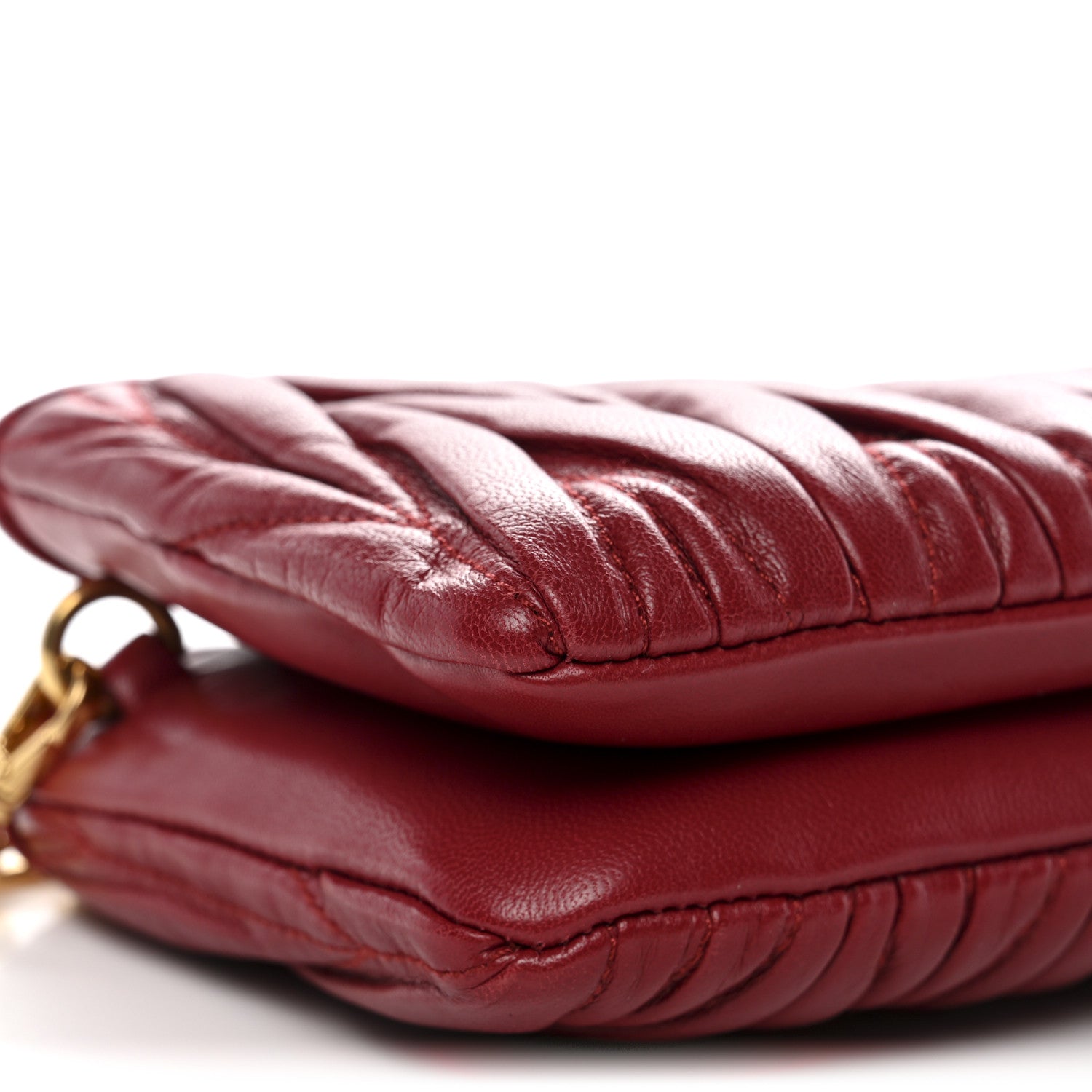 Miu Miu Nappa Matelasse Double Zip Crossbody Rubino 9 of 10