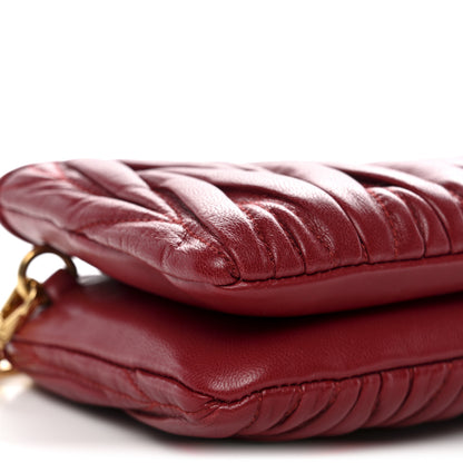Miu Miu Nappa Matelasse Double Zip Crossbody Rubino 9 of 10