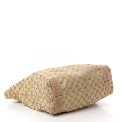 Gucci Monogram Medium Web Tote Pink Gold 4 of 10