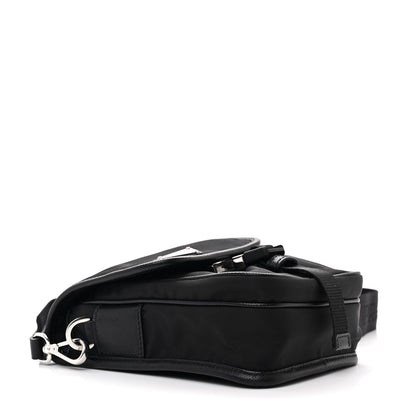 Prada Re-Nylon Saffiano Mini Pocket Single Snap Buckle Messenger Bag Black 4 of 10