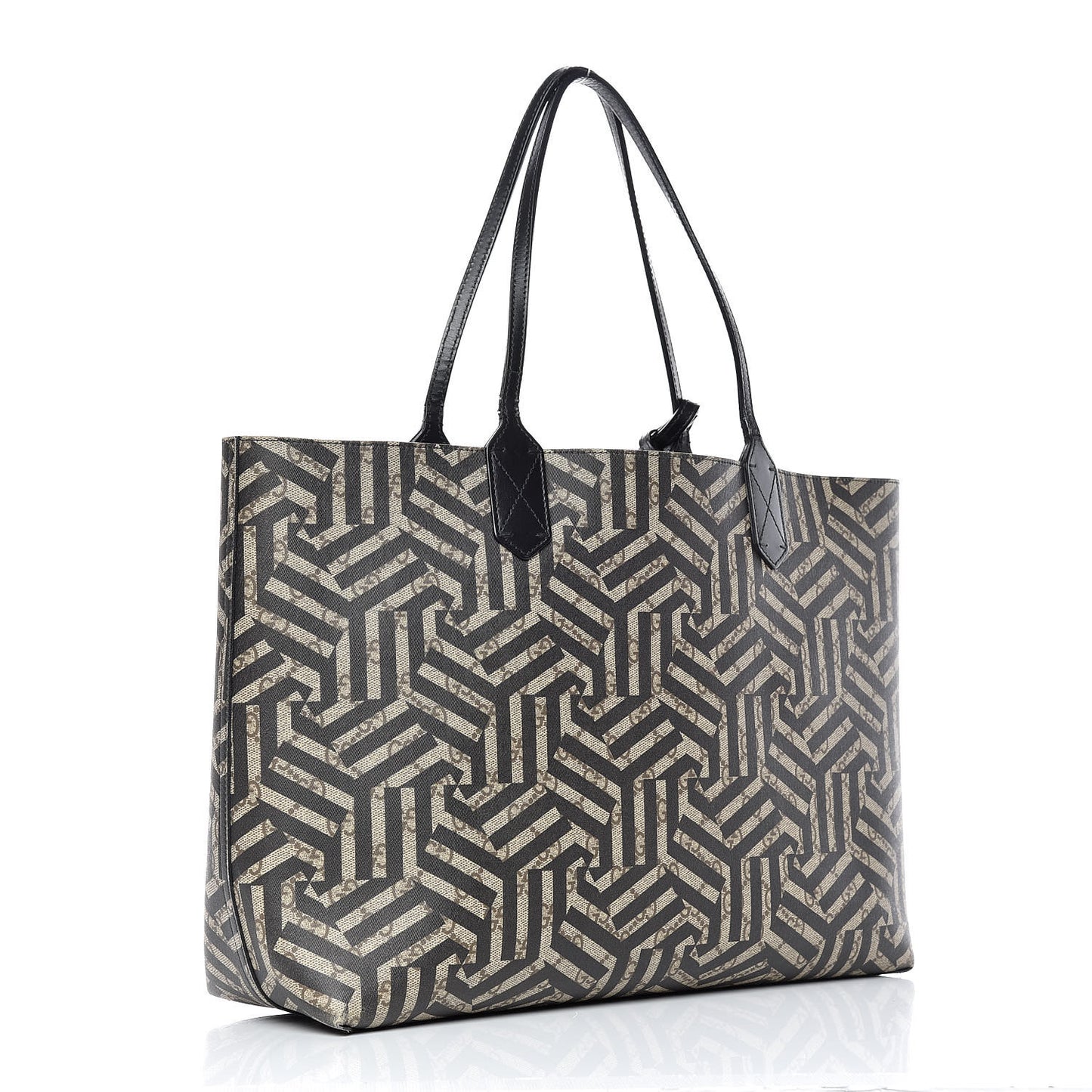Calfskin GG Supreme Monogram Caleido Large Reversible Tote Black
