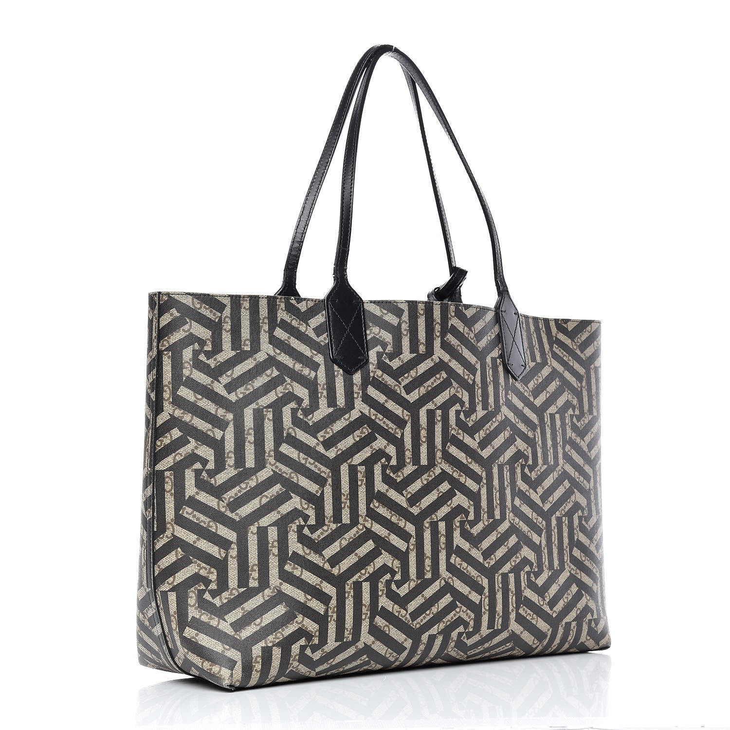 Gucci Calfskin GG Supreme Monogram Caleido Large Reversible Tote Black 4 of 26