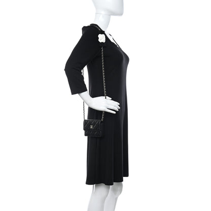 Chanel Lambskin Quilted My Chanel Lady Card Holder On Chain Black 2 of 12