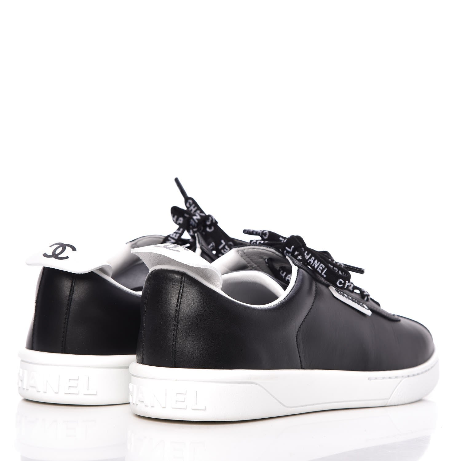 Chanel Calfskin CC Sneakers 36.5 Black 4 of 8