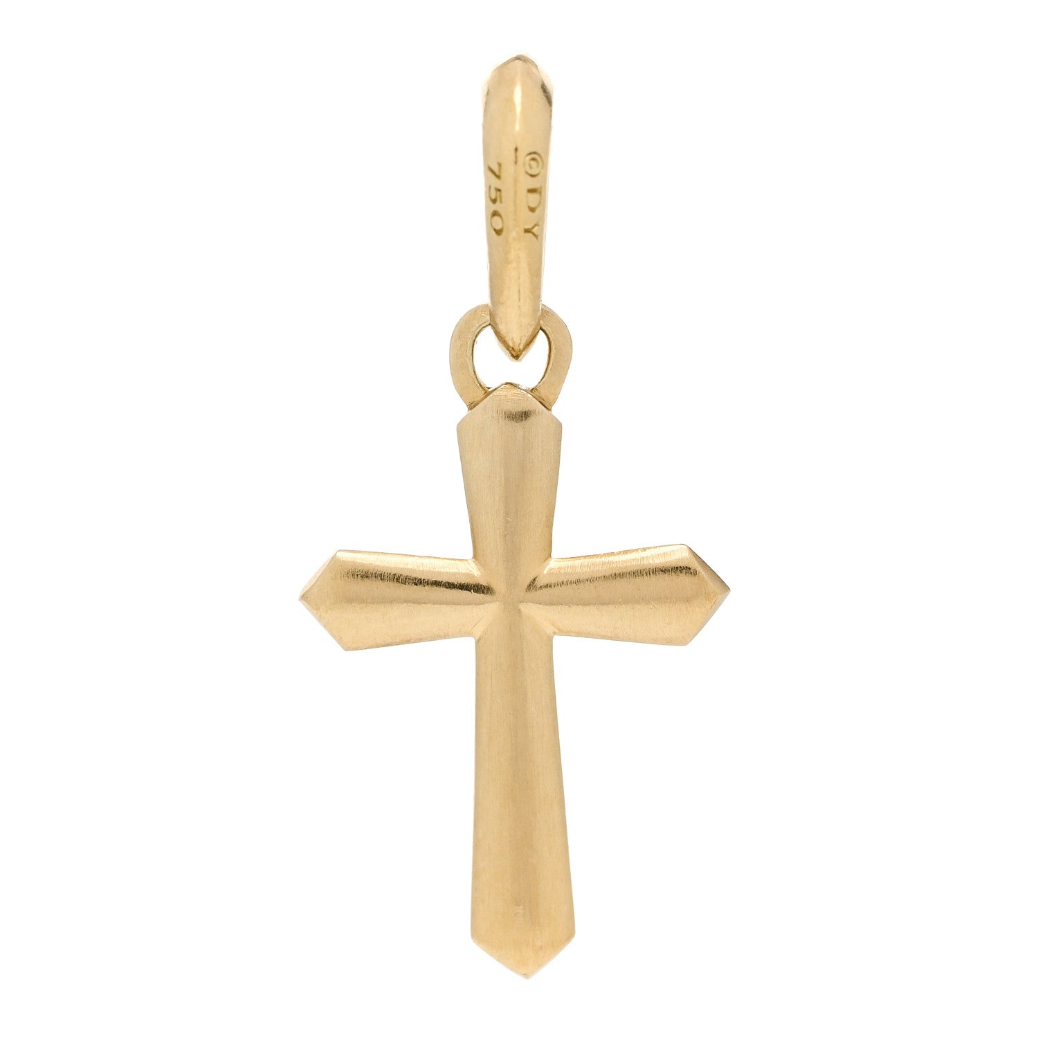 David Yurman 18K Yellow Gold 19mm Cross Amulet Pendant 3 of 4