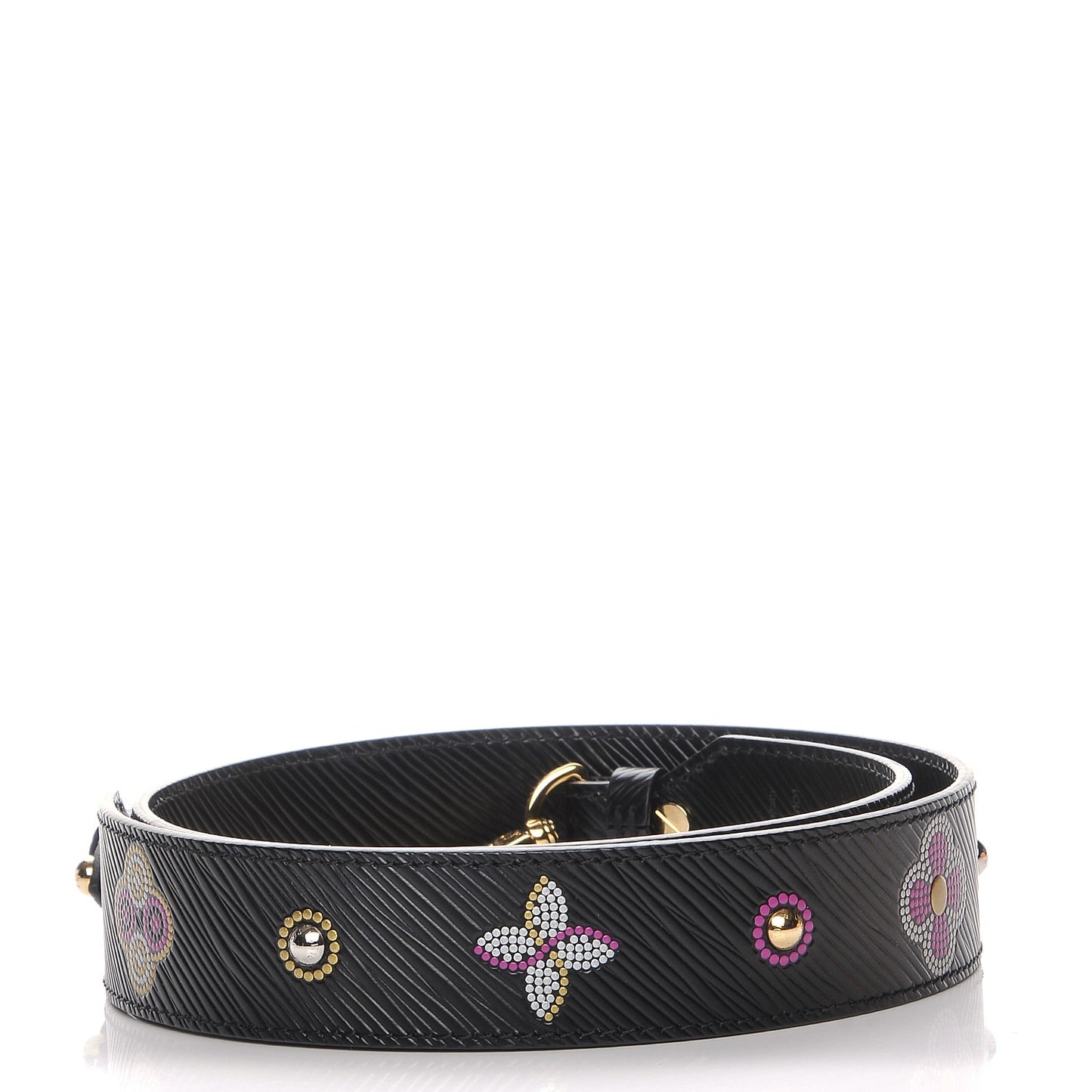 Epi Bead Embroidery Print Bandouliere Shoulder Strap Black