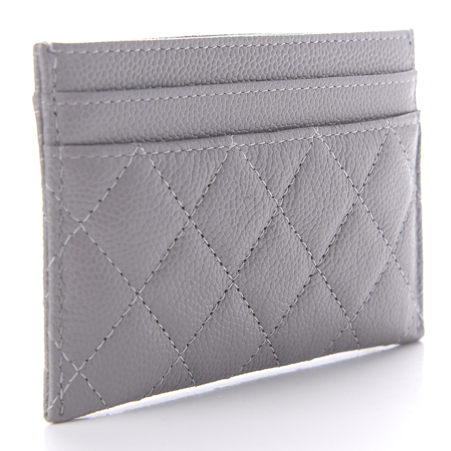 Chanel Caviar Quilted Boy Card Holder Grey 3 of 8