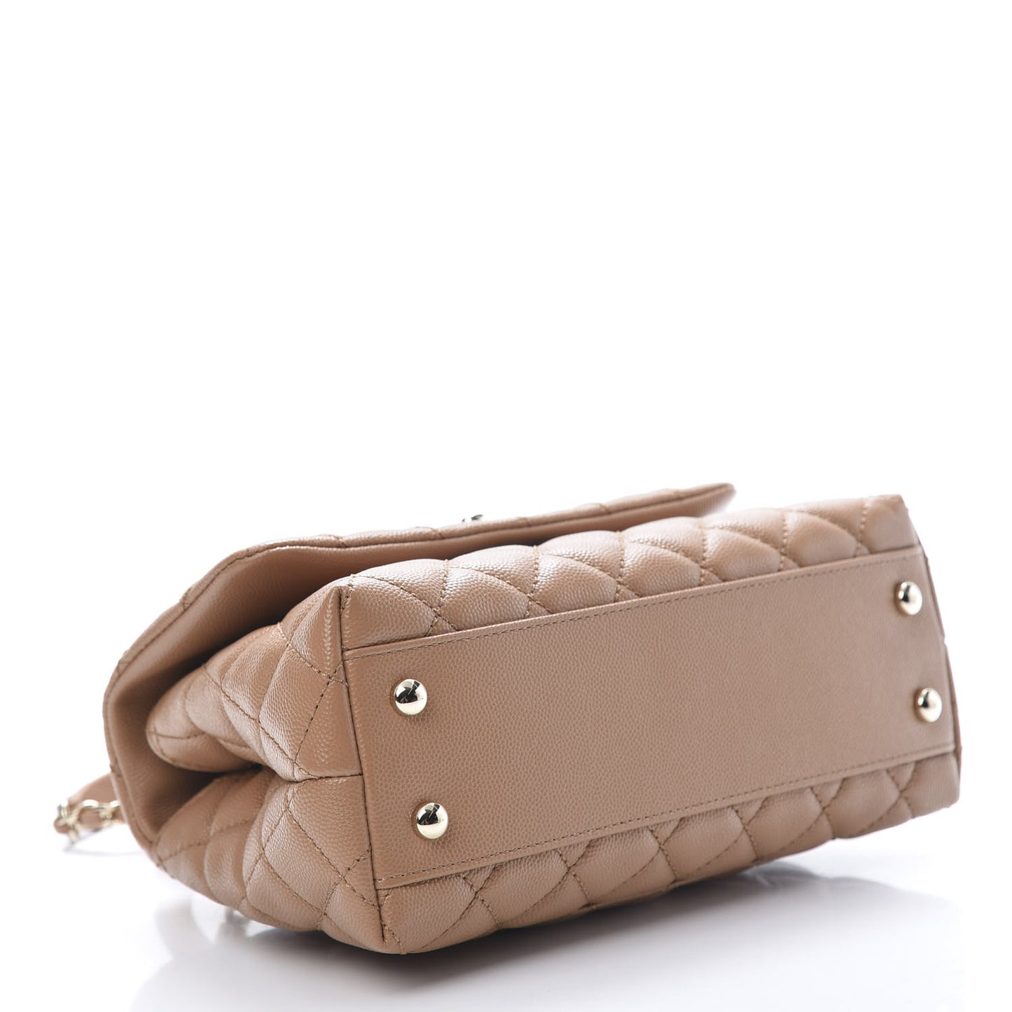 Caviar Quilted Lizard Embossed Mini Coco Handle Flap Brown