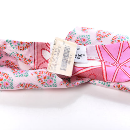 Hermes Silk Coup De Fouet Au Bloc Twilly Rose Nacre Turquoise 3 of 5