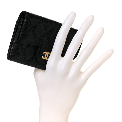Chanel Caviar Quilted Flap Card Holder Wallet Black 2 of 9