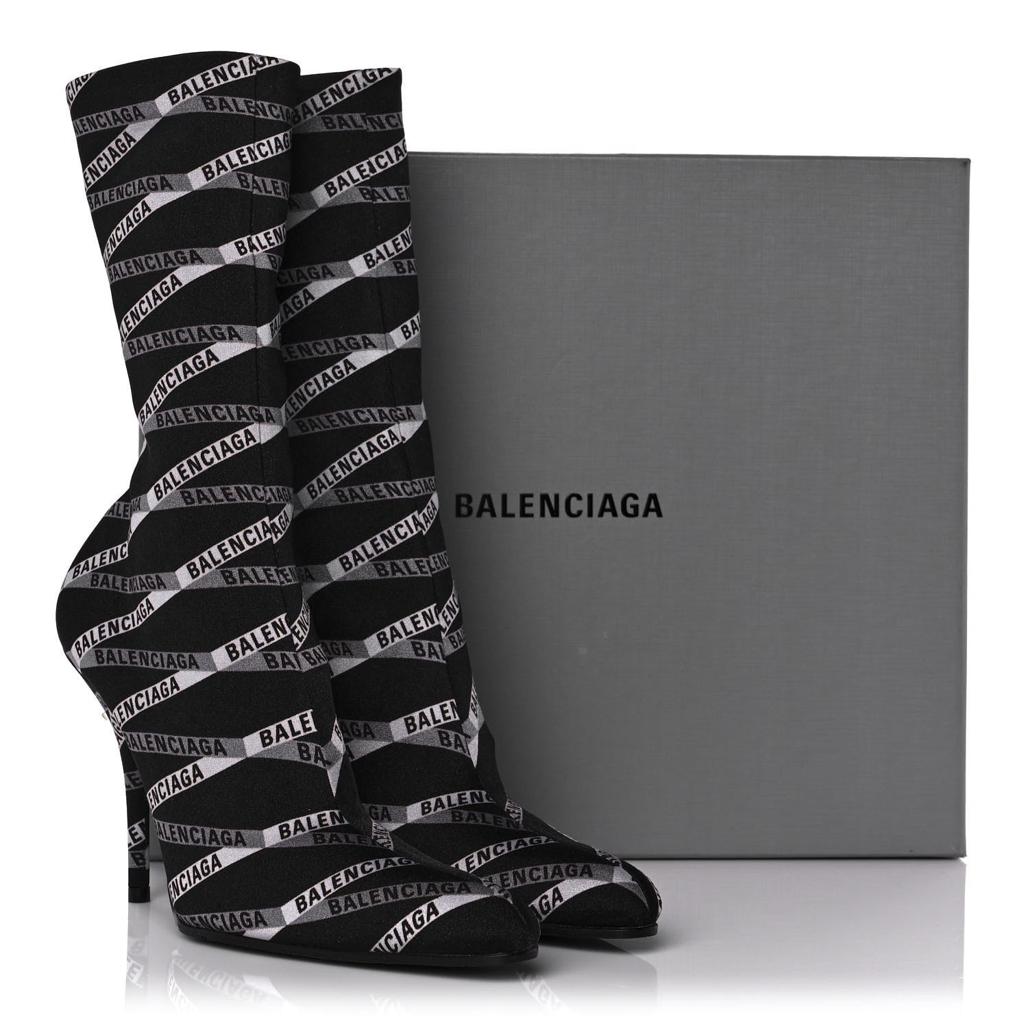 Balenciaga Spandex Losange Monogram 110mm Booties 37.5 Gris Black 7 of 7