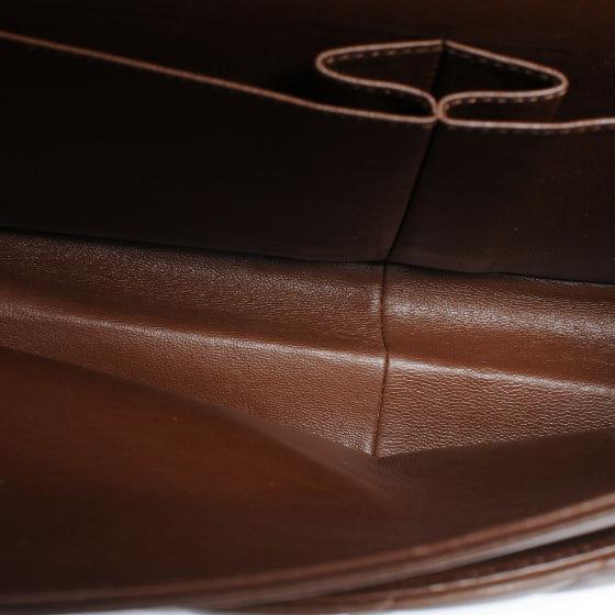 Lambskin Maxi Double Flap Brown