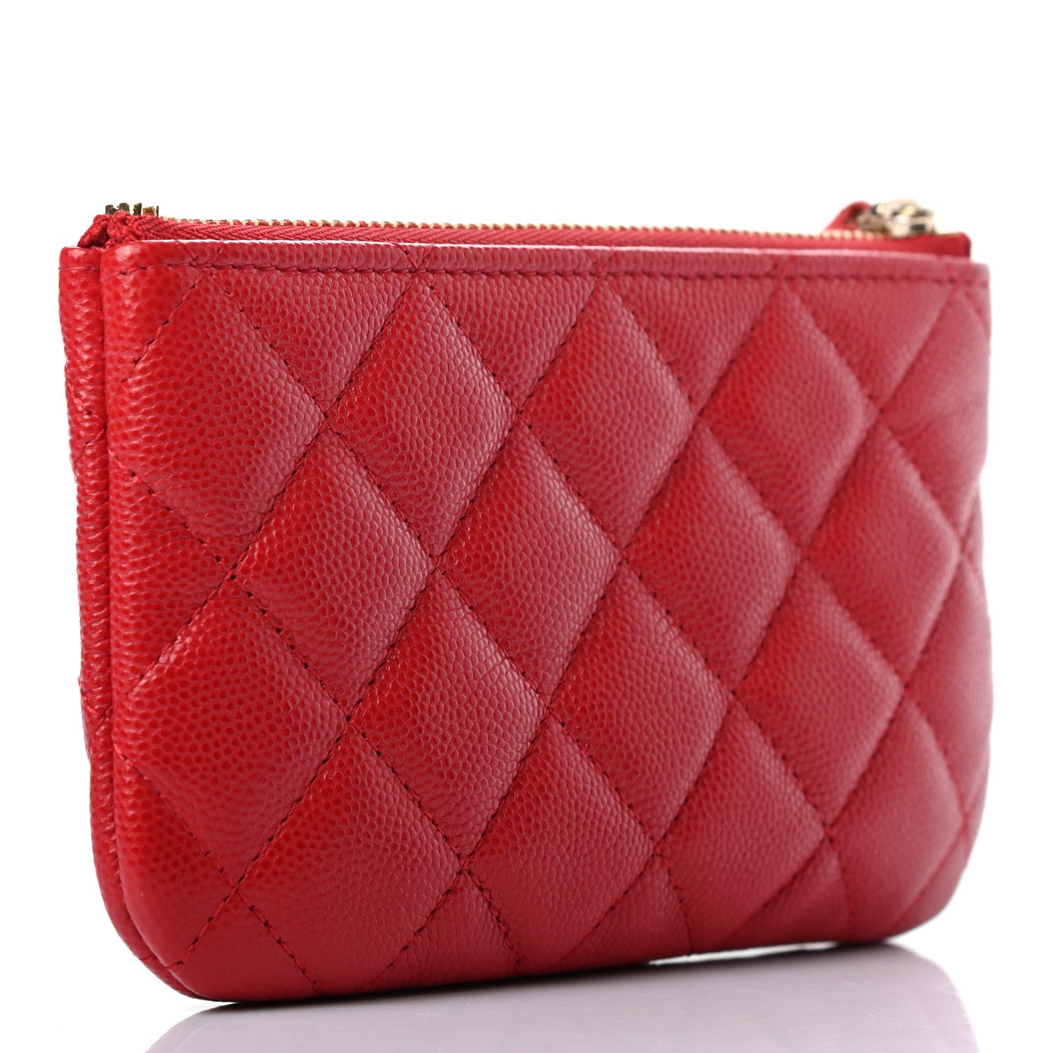 Chanel Caviar Quilted Small Cosmetic Case Red 3 of 7