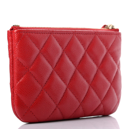 Chanel Caviar Quilted Small Cosmetic Case Red 3 of 7
