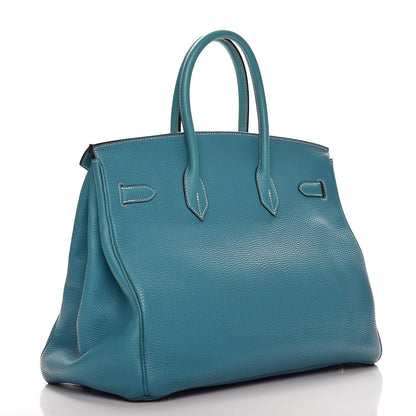 Hermes Togo Birkin 35 Blue Jean 3 of 38