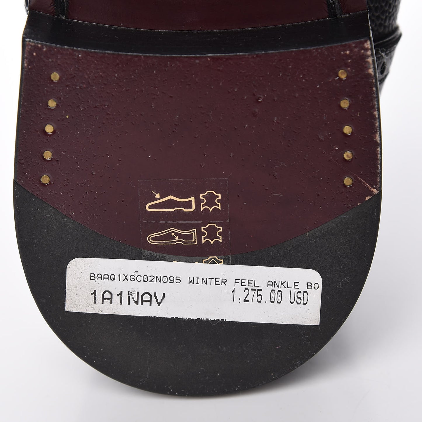 Calfskin Grained Winter Feel Ankle Boots 9 Black